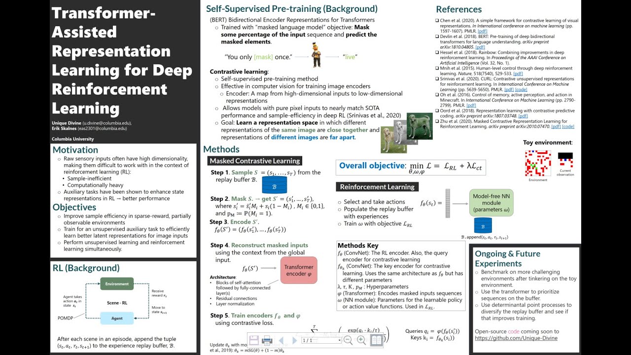 Transformers for Deep Reinforcement Learning (Poster) | Unique Divine - Columbia Engineering