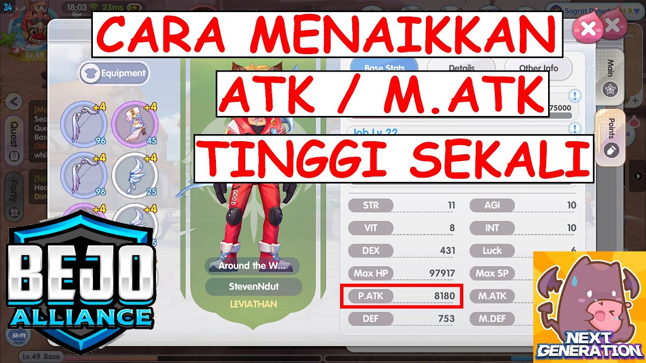 CARA MENAIKKAN ATK / M.ATK TINGGI SEKALI : RAGNAROK X NEXT GENERATION ROX