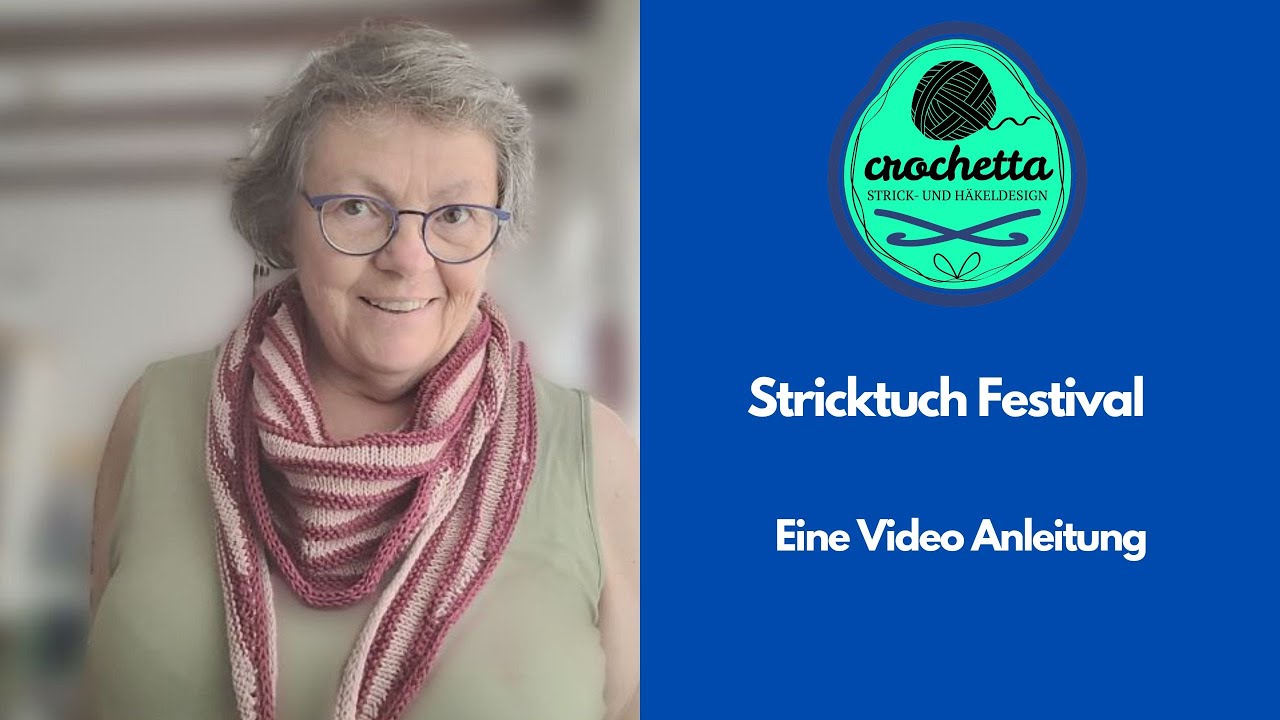 Stricktuch Festival Quer gestrickt, sehr schmal durch zusätzlich aufgestrickte Maschen