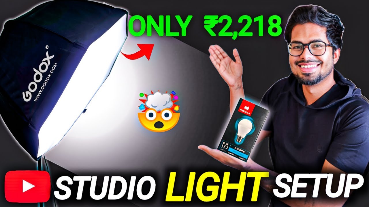 Бюджетная установка софтбокса Godox для YouTube Studio до 2500 рупий | Бюджетная установка освеще...