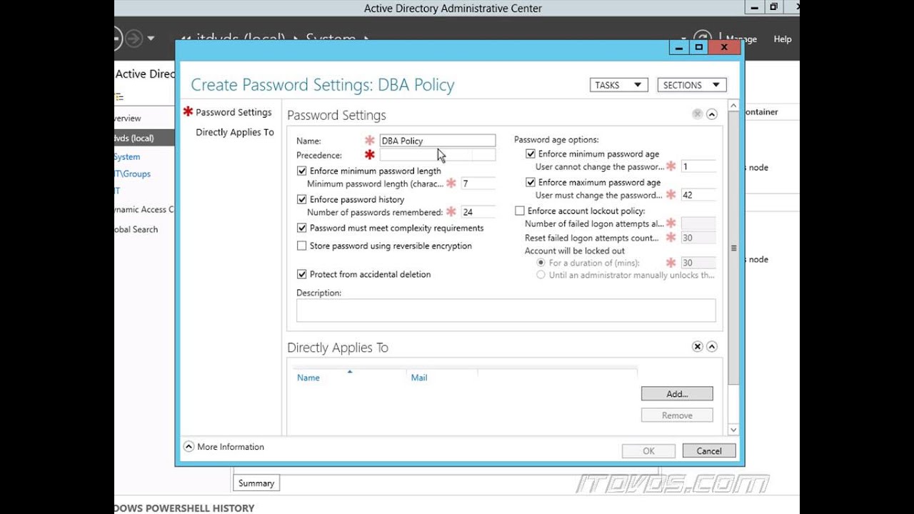 Using the GUI for Fine-Grained Password Policies on Windows Server 2012