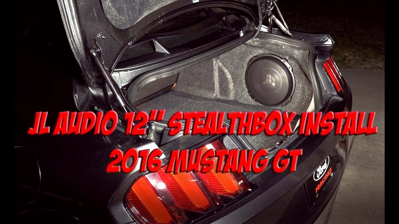 Установка аудиосистемы JL AUDIO Stealthbox 12 дюймов на Mustang 2016 года