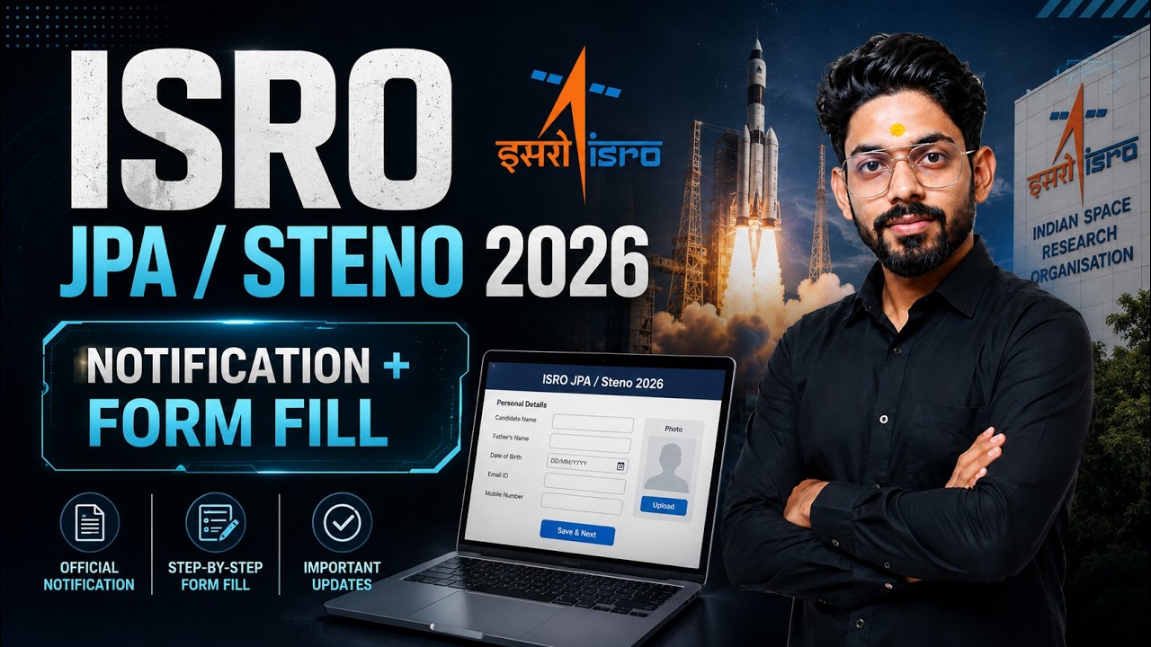 ISRO Junior Personal Assistant Recruitment 2026 | Salary & Form Filling Process | Steno Vacancy