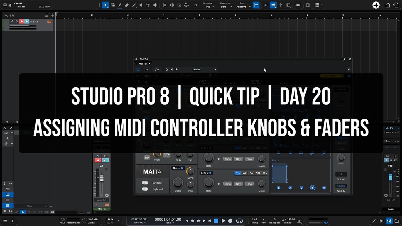 Studio Pro 8 | Быстрый совет, день 20 | Назначение ручек и фейдеров MIDI-контроллера