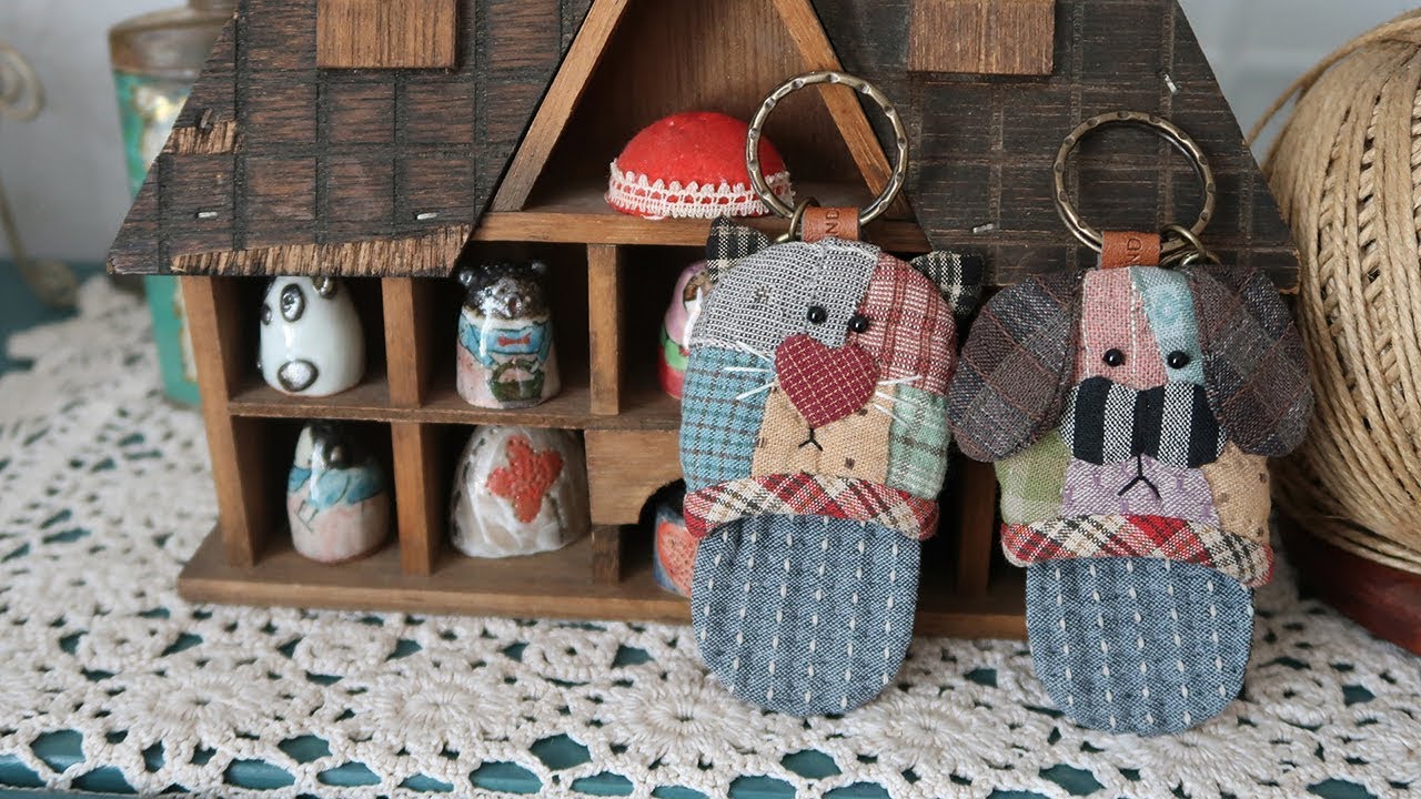 DIY 퀼트키홀더 만들기 │Kitty Doggy Quilt Key Holder│How To Make Crafts Tutorial