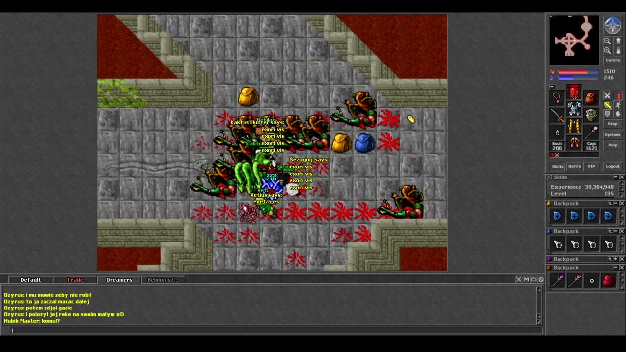 Old Tibia - Team Hunting Serpent Spawn & Hydra - Bebilon (2006 7.6 Secura)