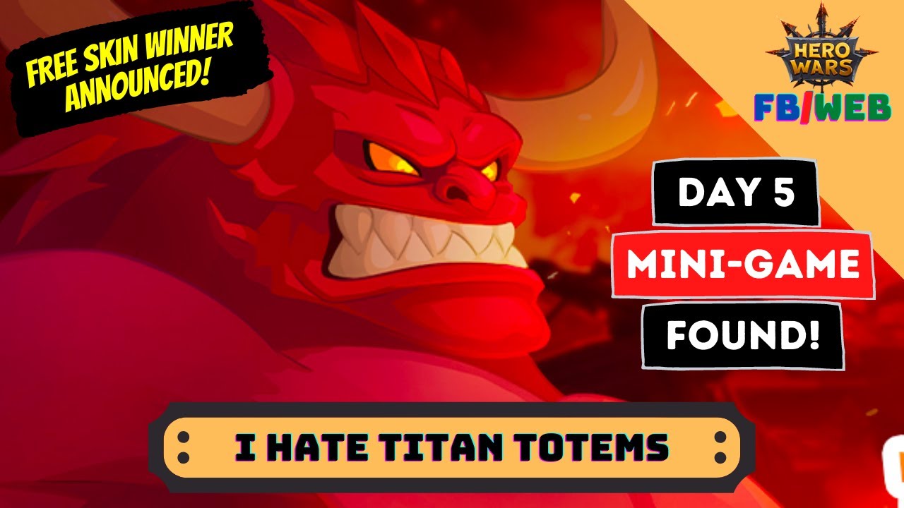 Day 5 Mini Game! I don't Like Titan Totems | Hero Wars Facebook