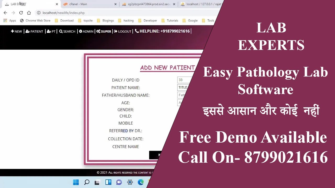 Pathology Lab Management software with Reporting Billing Accounting & Doctor Share(Demo) Lab Expert.