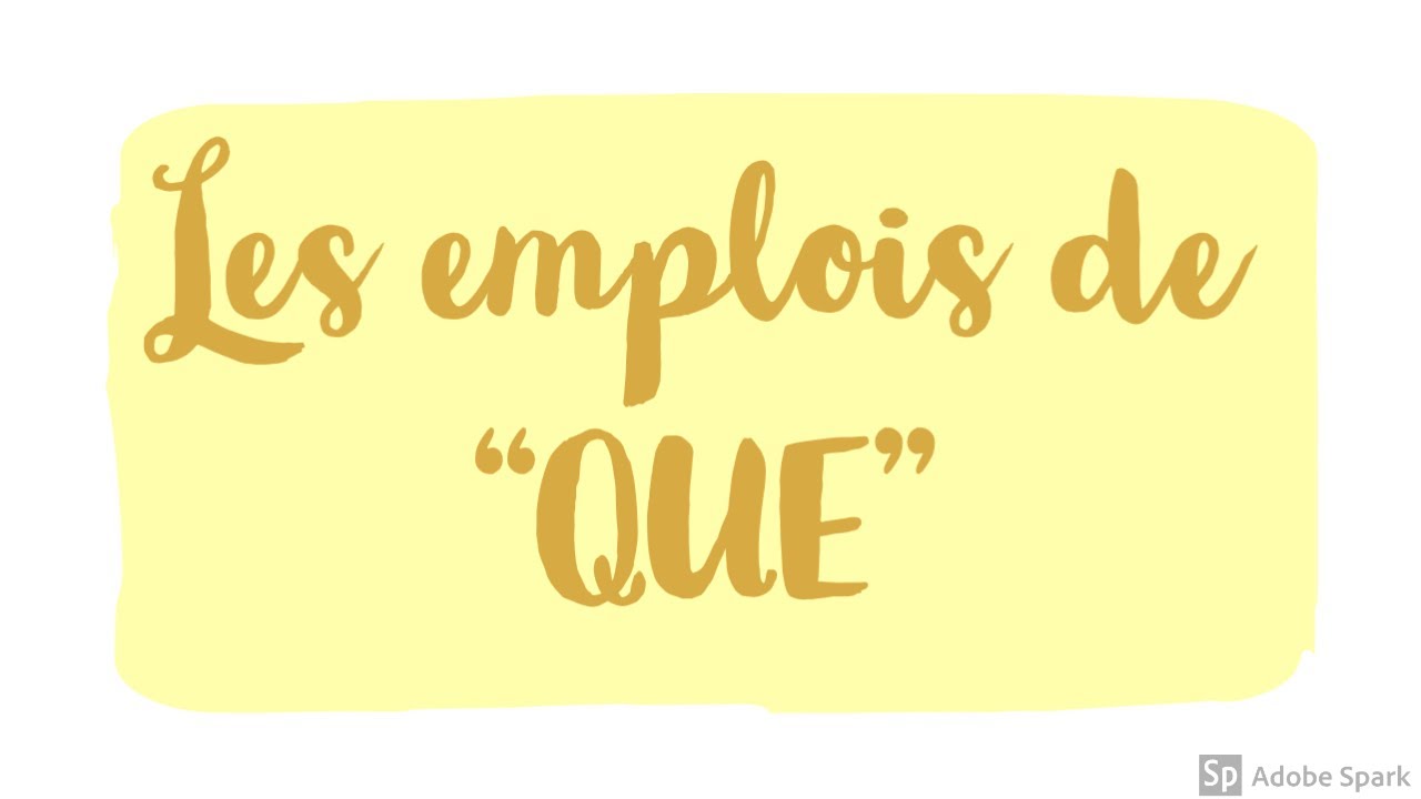 Les emplois de 