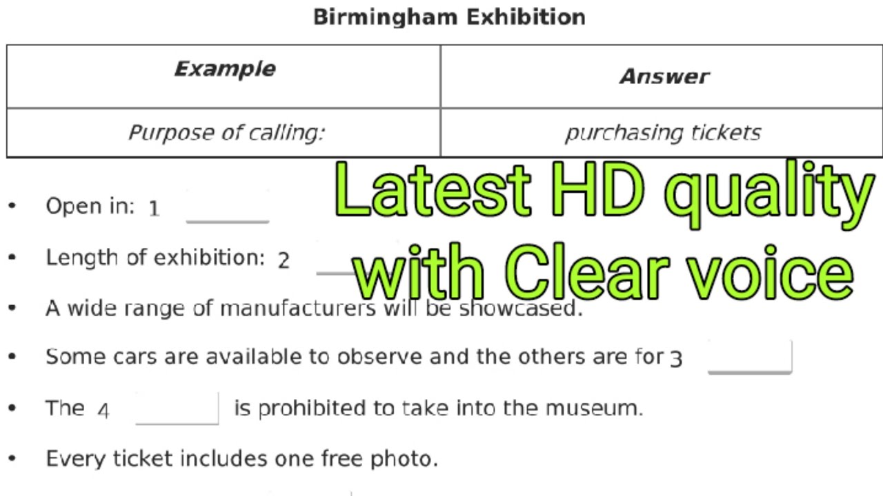 BIRMINGHAM EXHIBITION LISTENING TEST 2024 | NEW IELTS LISTENING PRACTICE TEST | IELTS LISTENING TEST