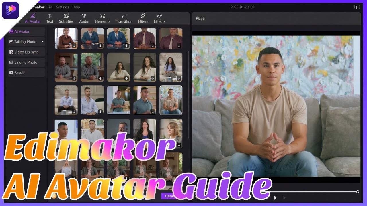 BEST AI Avatar Generator 2026 - 1000+ Realistic Avatars Available | Edimakor AI Avatar Full Guide