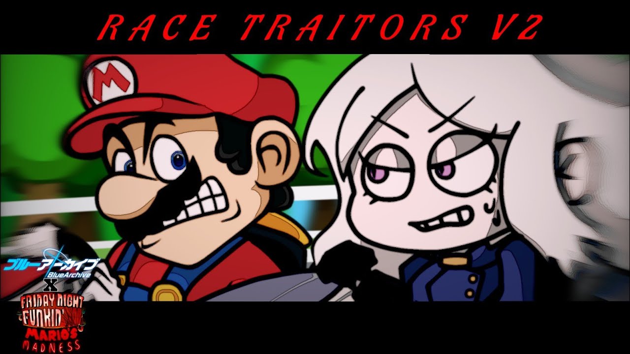 FNF Hina vs Racist Mario | Race Traitors Cover | Blue Archive X Marios Madness | Friday Night Funkin