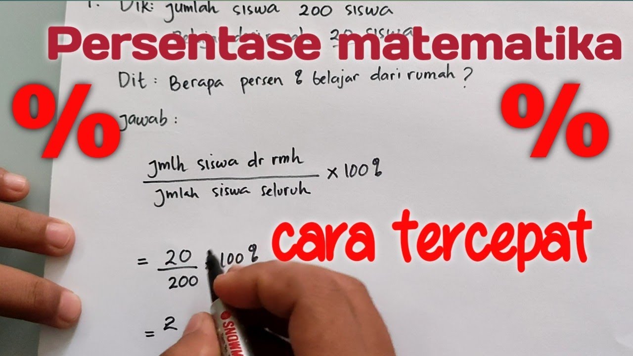 Cara menghitung persentase matematika