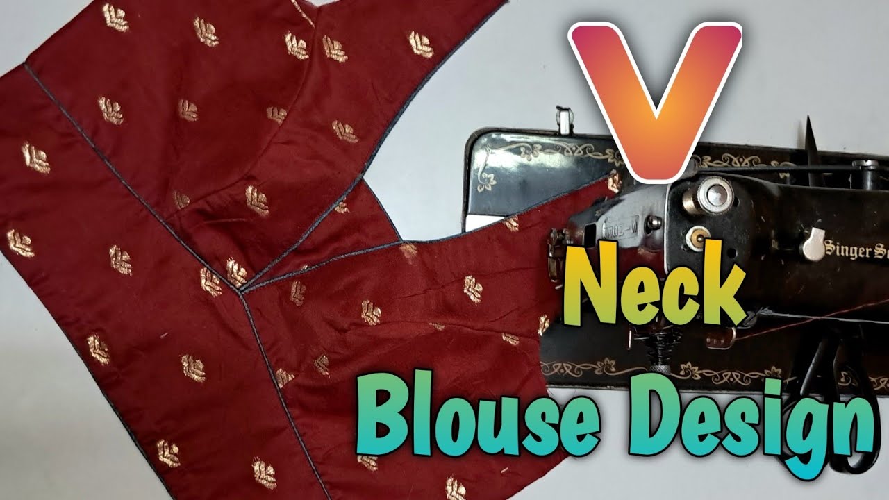 Deep V Neck Blouse Design Cutting And Stitching✂️Deep-V-Neck With Belt Blouse