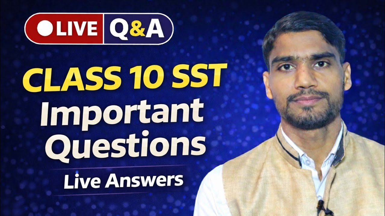 🔴 Class 10 SST LIVE | Aaj Ke Important Questions & Answers | By JD Sir