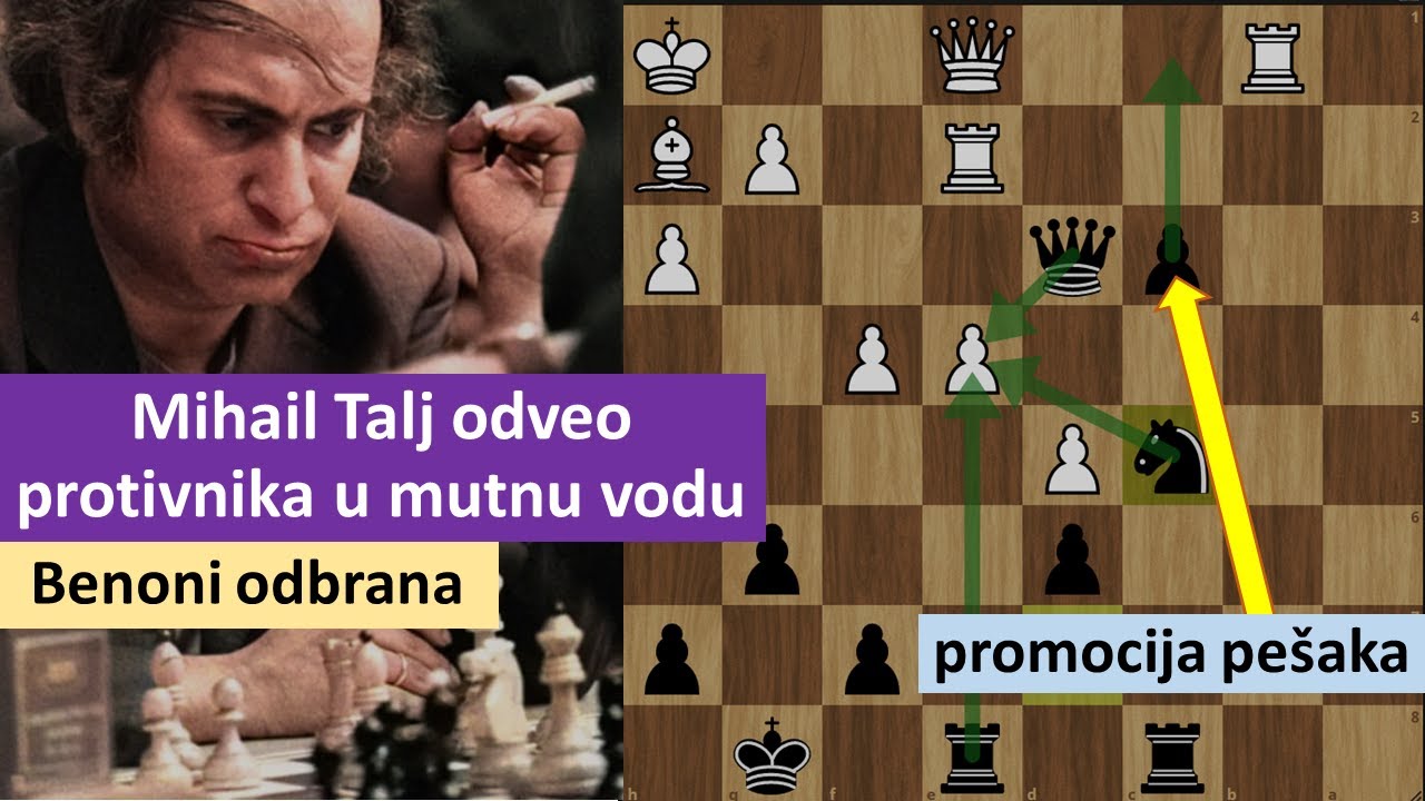 Mihail Talj odveo protivnika u mutnu vodu, sprema se da promoviše pešaka   Benoni odbrana