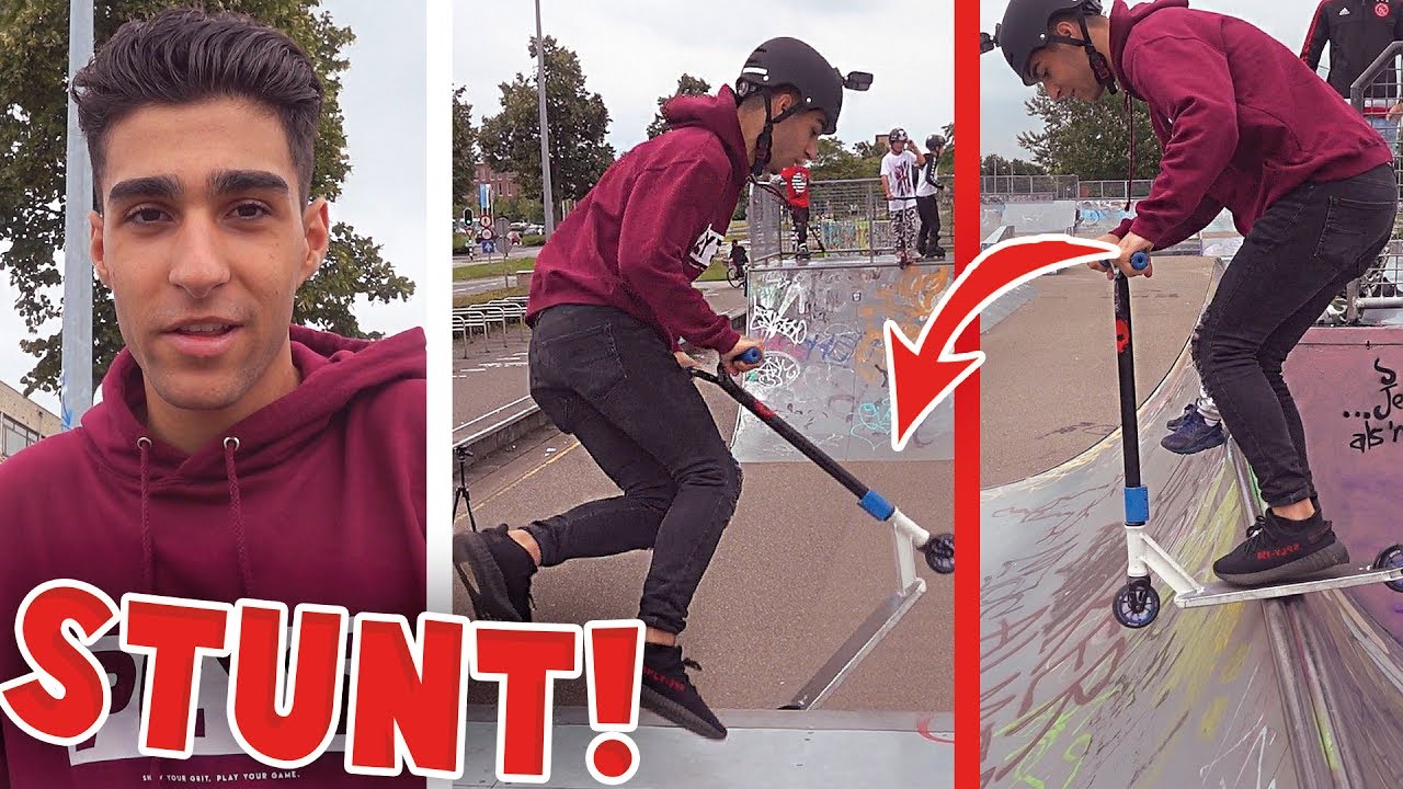TRICKS LEREN OP STUNTSTEP IN SKATEPARK!