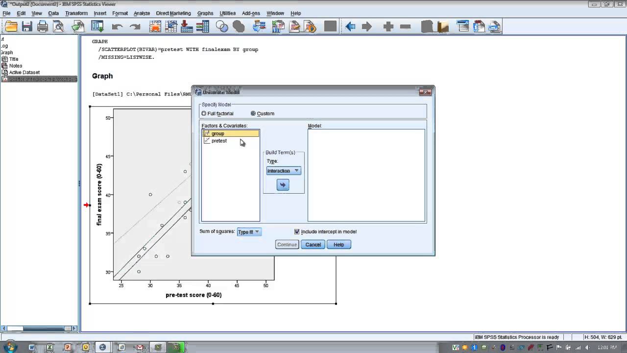 Как использовать SPSS: однофакторный ковариационный анализ