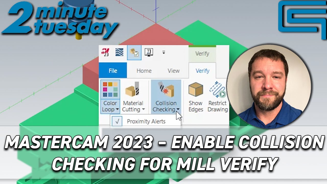 Mastercam 2023 – Enable Collision Checking for Mill Verify | 2 Minute Tuesday