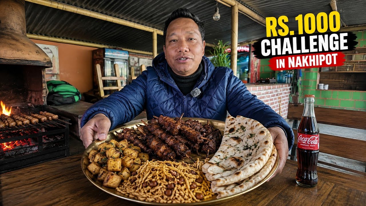 Rs 1000 Food Challenge at  Nakhipot || Pork Village 😋