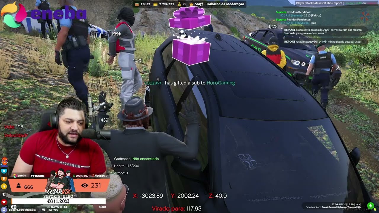 CESARVSC DA SPECTATE EM FUGA QUE ACABA COM ACIDENTE GRAVE