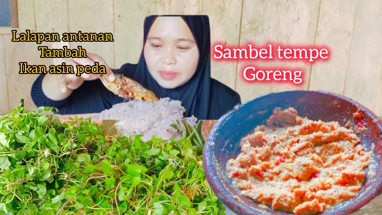 Peda merah, lalapan daun antanan,sambel tempe goreng tempe,menu sehari-hari 