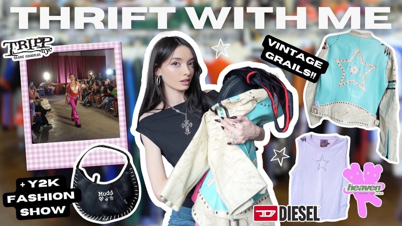 THRIFT WITH ME: Insane Vintage & Designer Finds 🤯 (Tripp NYC, Heaven, Diesel) + Y2K Fashion Show!!