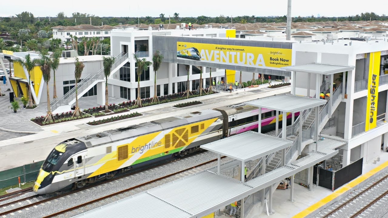Станция Brightline Aventura ПОЛНЫЙ ТУР И ПЕРВАЯ ПОЕЗДКА!