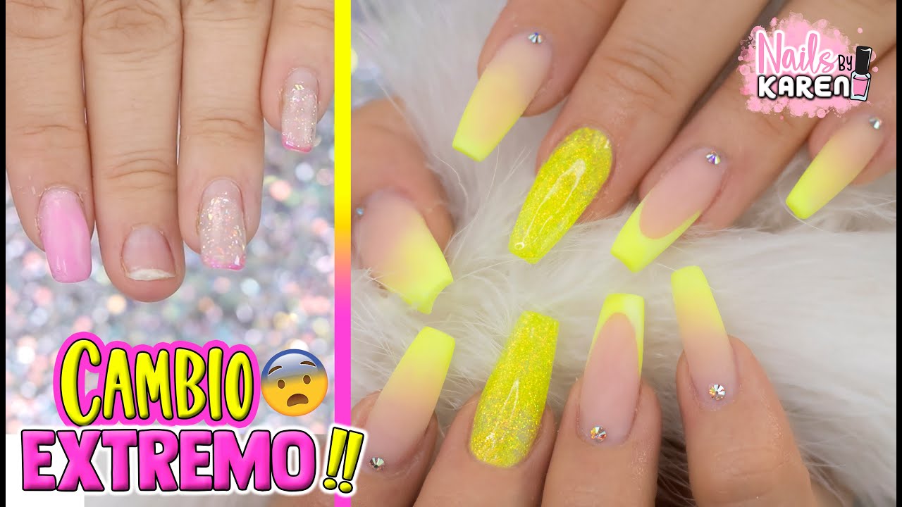CAMBIO EXTREMO de UÑAS ACRILICAS Efecto OMBRE | Clienta