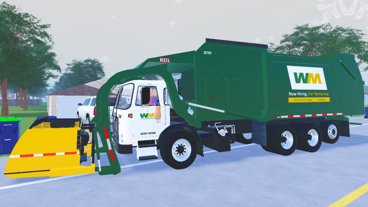 Roblox Garbage Trucks | Waste Management Autocar ACX Heil Curotto Can Flying Through Michigan Trash