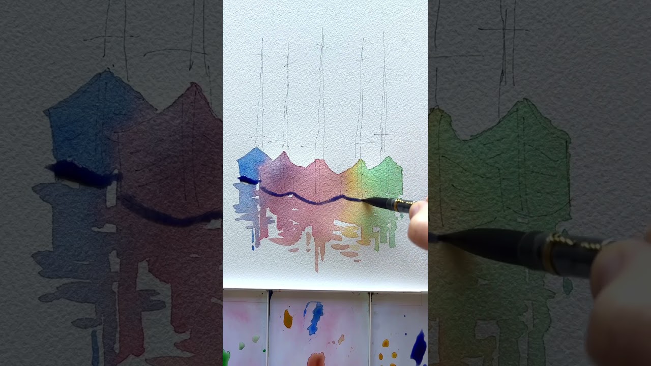Fun #watercolor sailboat ⛵️ #arttutorial #watercolorpainting #drawingtutorial #artshorts