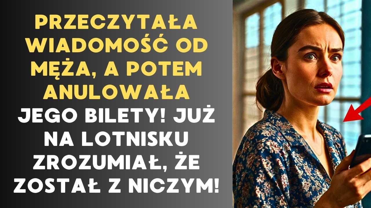 PRZECZYTAŁA WIADOMOŚĆ OD MĘŻA,A POTEM ANULOWAŁA JEGO BILETY! JUŻ NA LOTNISKU ZROZUMIAŁ, ŻE Z NICZYM!