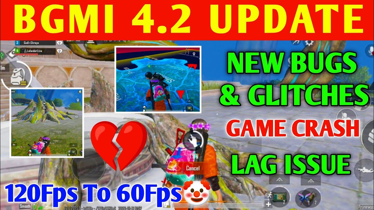 BGMI 4.2 UPDATE: New Bugs & Glitches | No 120 Fps🤬Lag & Battery Drain issue bgmi 4.2 update