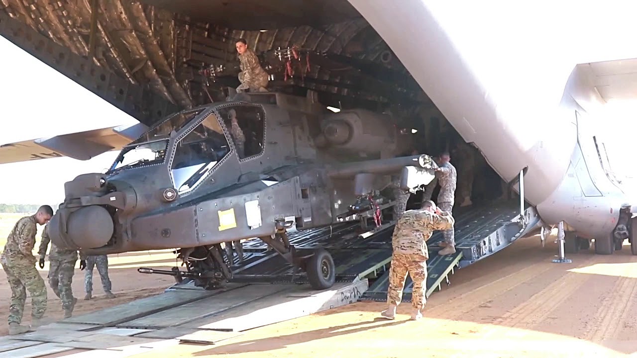 Extensive Union Pole Paratroopers Static Line Jump From Giant C 17 Aircraft