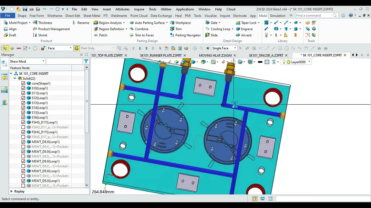 ZW3D MOULD COOLING DESIGN
