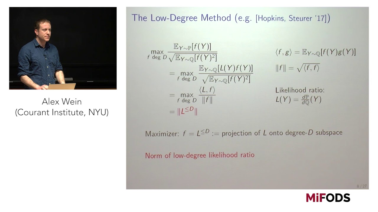 Alex Wein (NYU): Understanding statistical-computational tradeoffs via low-degree likelihood ratio