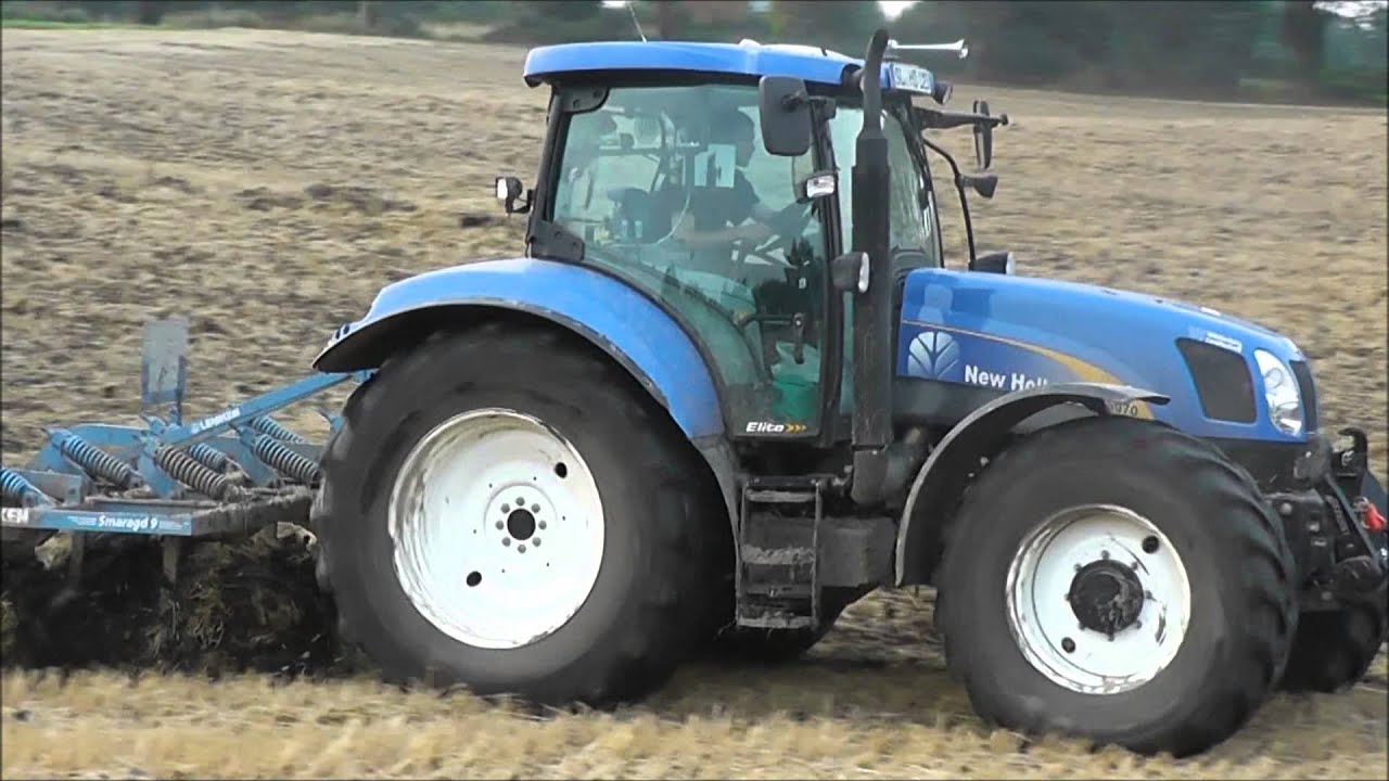 [HD] New Holland T6070 Elite mit Lemken Smaragd am grubbern 2012