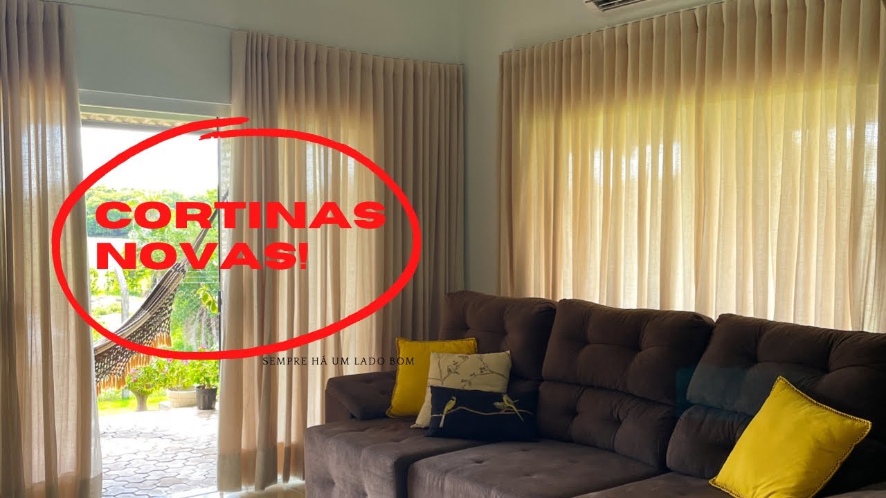 DECORAÇÃO DA SALA FICOU LINDA COM AS CORTINAS NOVAS!