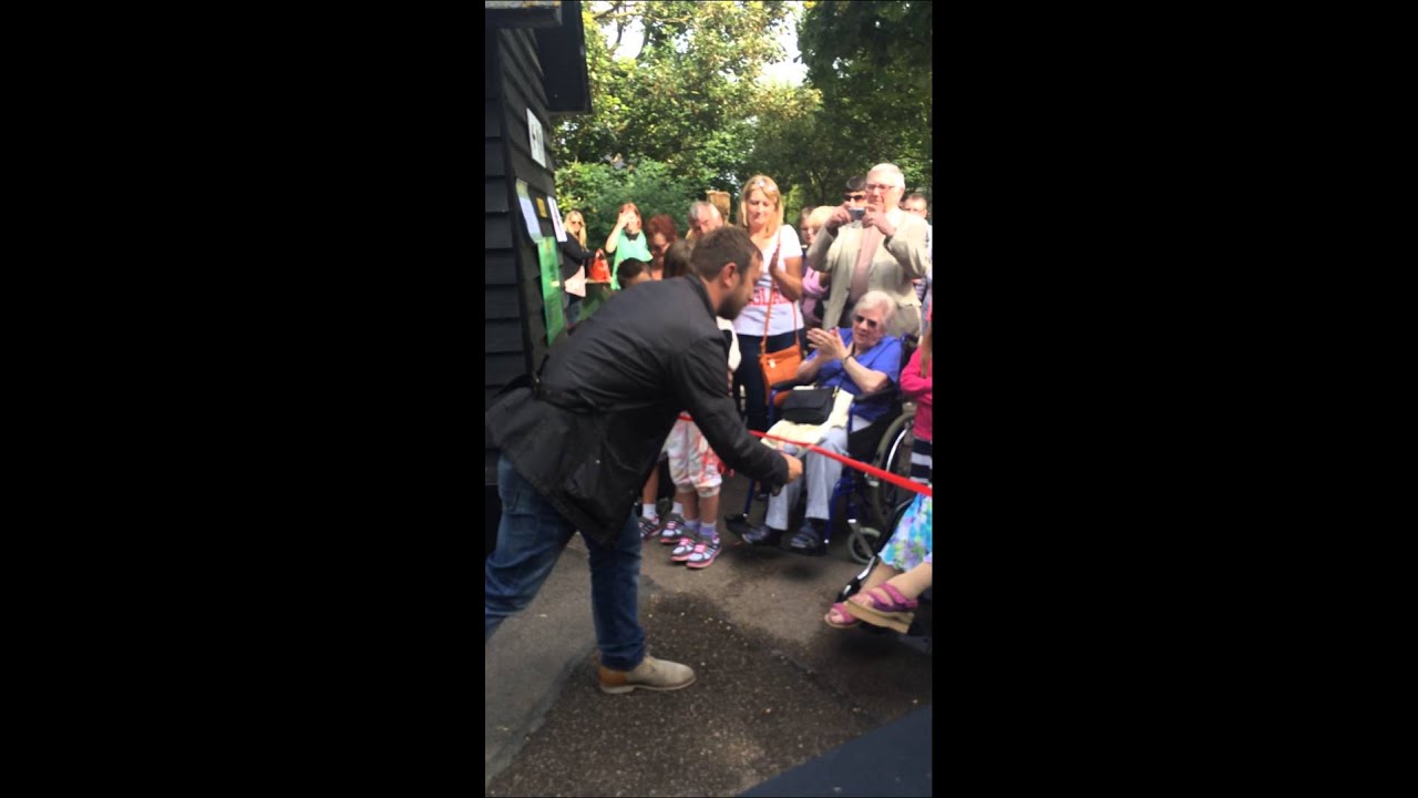 Jason Merrells officially opens the new Red Panda exhibit at Shepreth a Wildlife Park