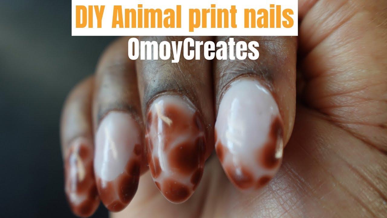 DIY animal print nail art + remove and replace lifted nails| OmoyCreates