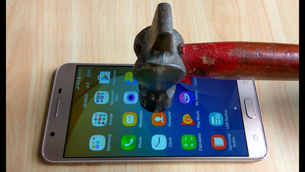 Samsung Galaxy J7 Prime Screen Scratch Test Gorilla Glass 4