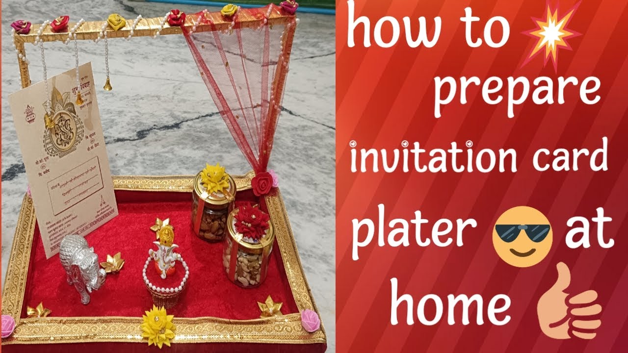 How to prepare first invitation card plater at home #ytviral #youtubeviralvidio #weddingcreation 