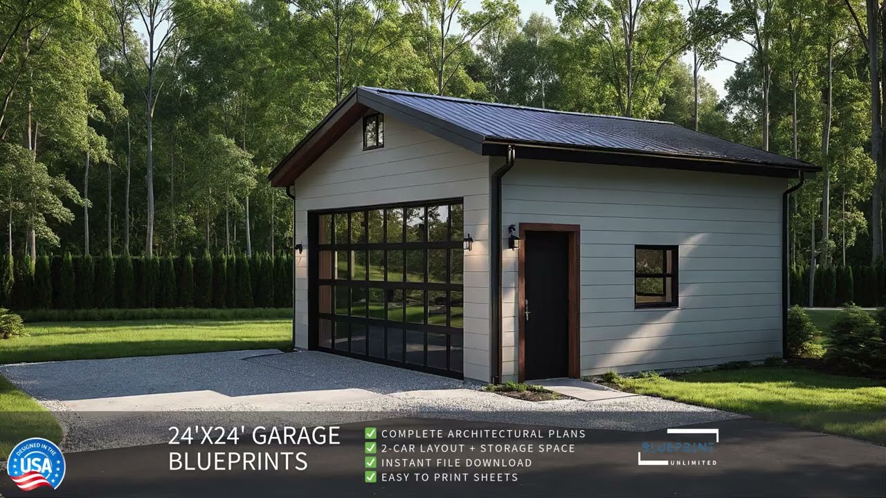Garage Plans 24x24 for Construction and Permit