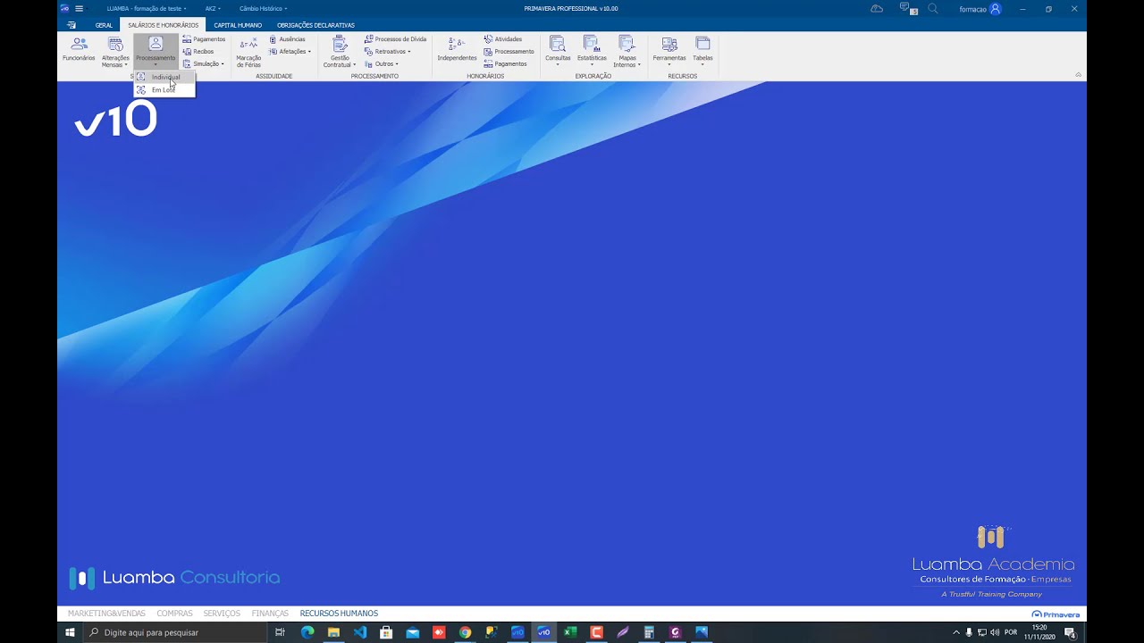 Primavera v10 Integração do Modulo de RH para a Contabilidade