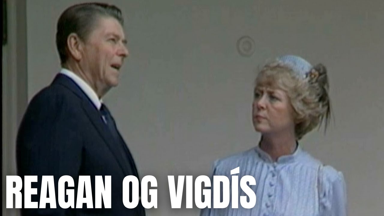 Vigdís Finnbogadóttir og Ronald Reagan Bandaríkjaforseti hittast