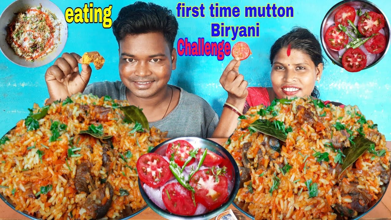 Mutton biryani cooking | first time Mutton biryani cooking eating | Ramesh village eating