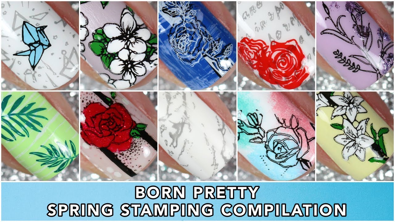Spring Born Pretty Stamping Nail Art Compilation || caramellogram