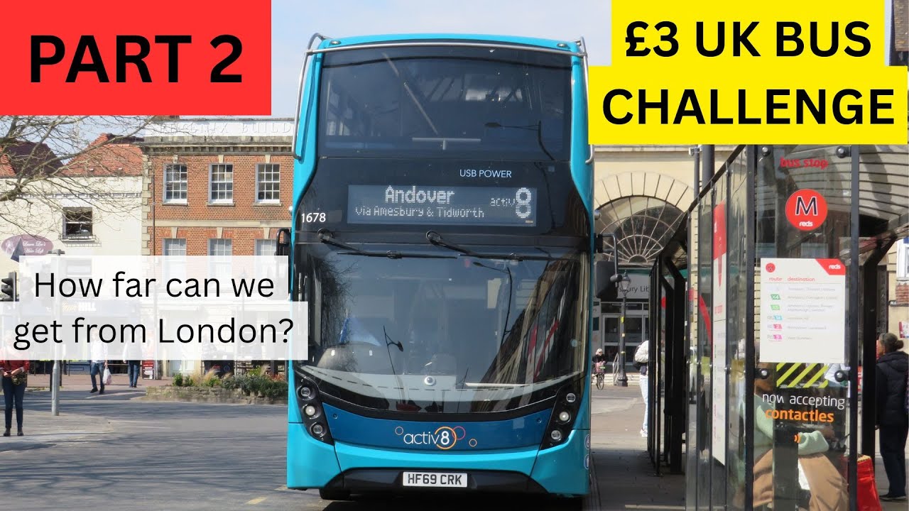 £3 UK BUS CHALLENGE - How far WEST can we get from London? Part 2