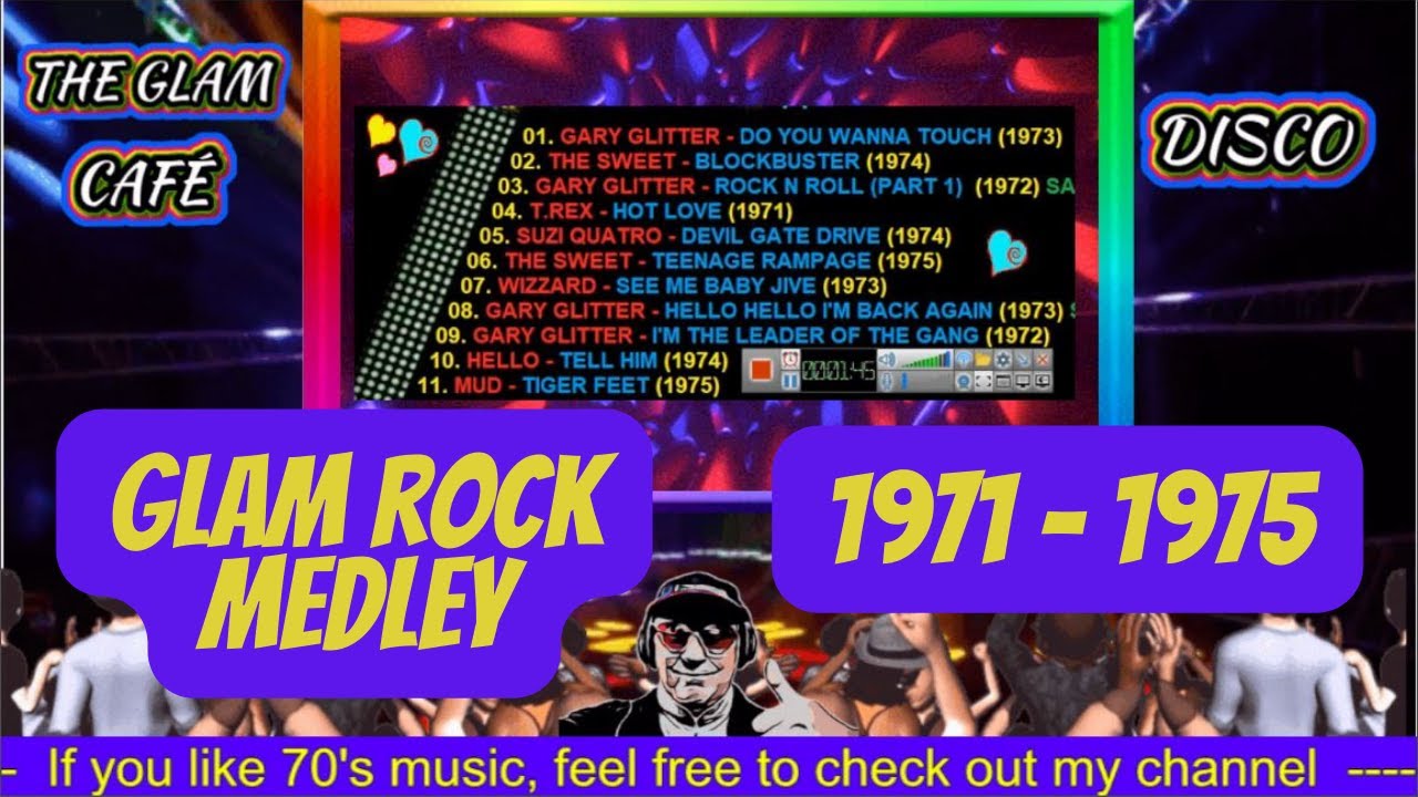 70's Glam Music Hits (Glam Rock  Medley - 71 to 75)