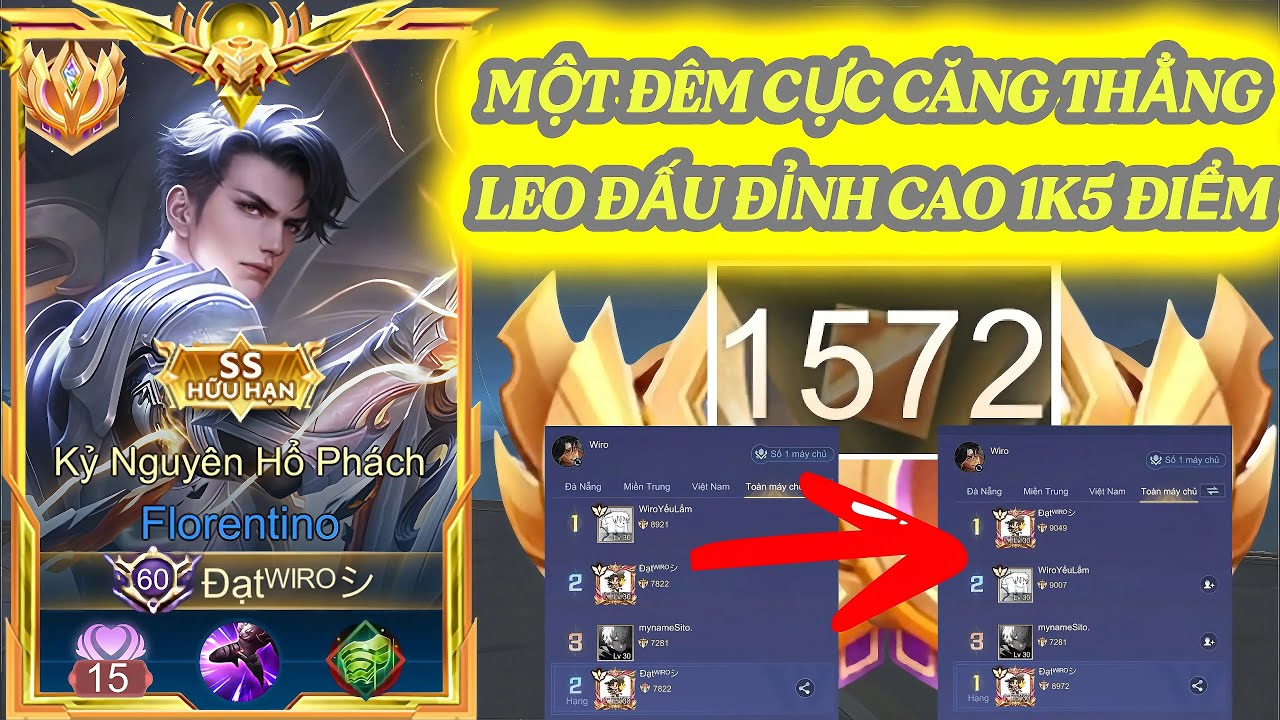Một Đêm Tổng Hợp Những Trận Đấu Cực Căng Thẳng Leo Lên 1K5 Điểm Trong Đấu Đỉnh Cao Của Đạt Wiro AOV